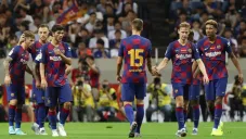 Jugadores del Barcelona durante el amistoso ante Chelsea