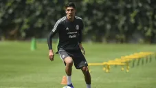 Edson, en un entrenamiento del Tri