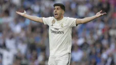 Marco Asensio, durante un duelo con el Real Madrid