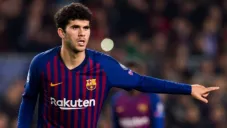 Carles Aleñá durante un partido con Barcelona