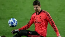 Courtois, en entrenamiento del Real Madrid