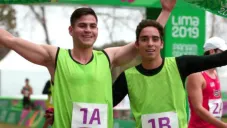 José Silva y Duilio Carrillo tras concluir su participación en pentatlón moderno