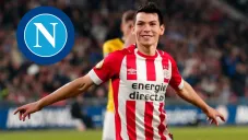 Hirving Lozano celebra un gol con el PSV