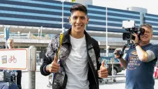 Edson Álvarez, a su llegada a Amsterdam, Holanda
