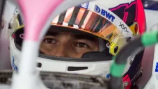 Sergio Pérez, durante una carrera