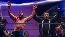 Blue Demon Jr. festeja triunfo en Triplemanía XXVll