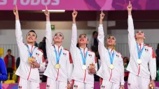 Conjunto de Gimnasia, en la premiación