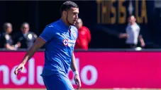 Juan Escobar en un partido con Cruz Azul