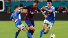 Ivan Rakitic, durante un duelo con el Barcelona