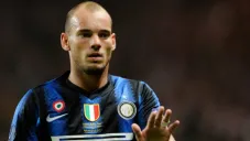 Wesley Sneijder durante un juego del Inter