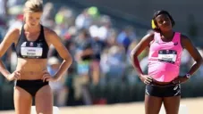 Alysia Montaño, momentos previos a una carrera