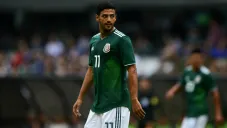 Carlos Vela durante un encuentro frente a la Selección de Escocia