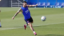 Messi entrena con el Barcelona