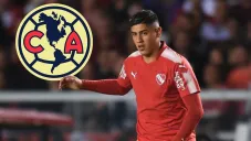 Alan Franco durante un partido con Independiente