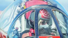 Jessi Combs, durante una prueba de alta velocidad