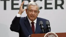 Andrés Manuel López Obrador durante su discurso de primer año de gobierno