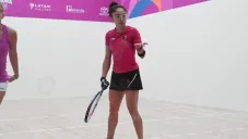 Paola Longoria durante su participación en Lima 2019