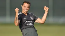 Andrés Guardado durante un entrenamiento con la Selección Mexicana