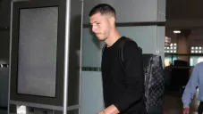 Guido Rodríguez, en su llegada al aeropuerto de la CDMX