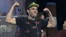 Julio César Chávez Jr. en la ceremonia de pesaje de su pelea ante Canelo