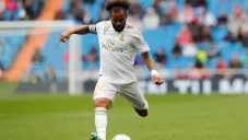 Marcelo, durante un duelo con el Real Madrid