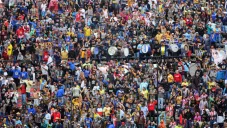 Afición del Atlético San Luis en la tribuna del Alfonso Lastras en el partido ante Xolos