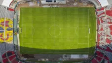 La cancha del Estadio Azteca vista desde arriba