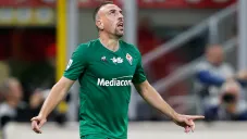Ribery celebra una anotación con la Fiorentina