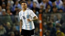 Marcos Rojo en un juego con la selección de Argentina