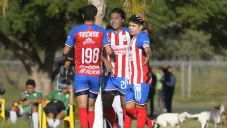 Eduardo López festeja su gol ante León con la Sub 20