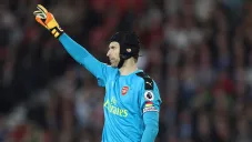 Petr Cech en un partido con el Arsenal