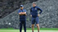 Míchel, durante un entrenamiento de Pumas