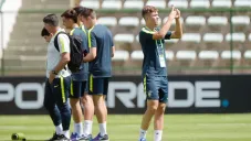 Jugadores de la Sub 17 de Brasil en un entrenamiento