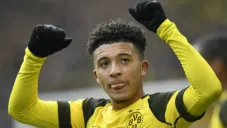 Jadon Sancho, en festejo con el Borussia Dortmund