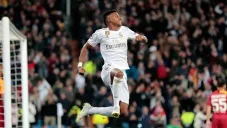 Rodrygo festeja uno de sus goles ante el Galatasaray