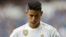 James Rodríguez, cabizbajo en un juego del Real Madrid