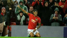 Marcus Rashford en un partido con el Manchester United