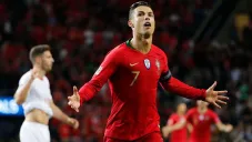 Cristiano Ronaldo festeja un gol con Portugal