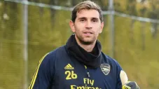 Martínez en un entrenamiento con Arsenal