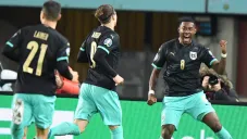 Alaba celebra su anotación en la Fecha FIFA