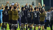 Jugadores de la Selección Mexicana Sub 17 celebrando el pase a la Final