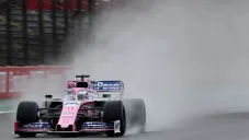 Sergio Pérez en el primer entrenamiento libre del Gran Premio de Brasil