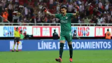 Gudiño, en festejo durante un partido de las Chivas