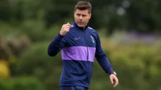 Pochettino, en un entrenamiento del Tottenham