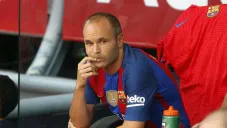 Andrés Iniesta en un partido con le Barcelona