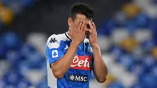 Lozano, en lamento durante partido del Napoli