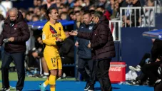 Antoine Griezmann y Ernesto Valverde en el partido ante Leganés