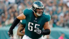 Lane Johnson, durante un juego de las Eagles