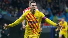 Messi festeja un gol frente al Atlético de Madrid