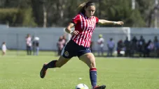 Norma Palafox dispara en un partido de la LigaMx Femenil